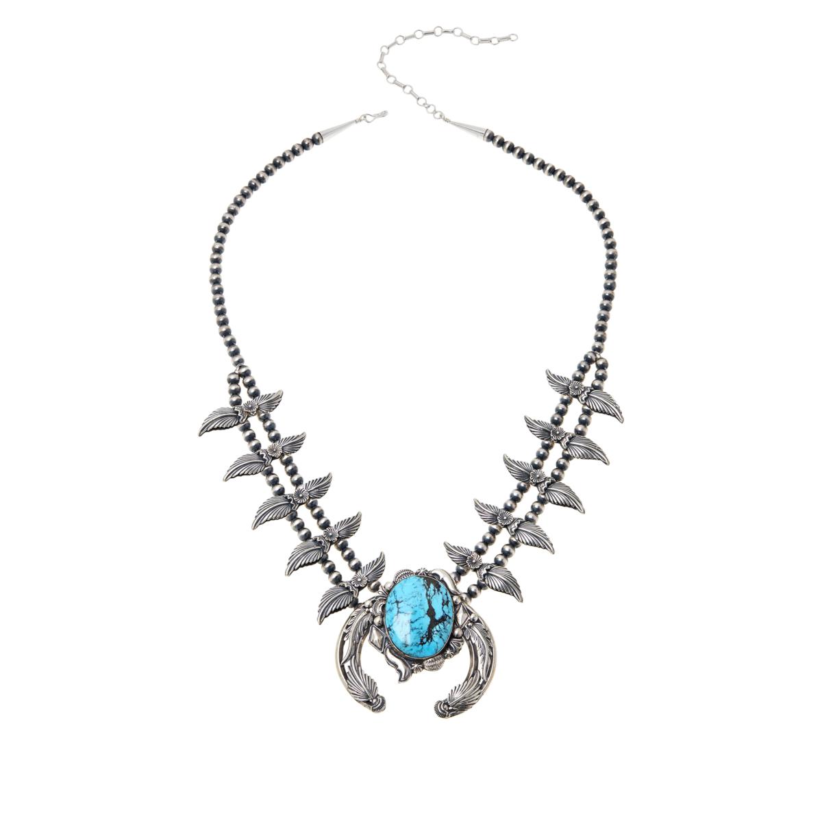 Chaco Canyon Leaf Station Squash Blossom Drop Necklace 9907021 HSN