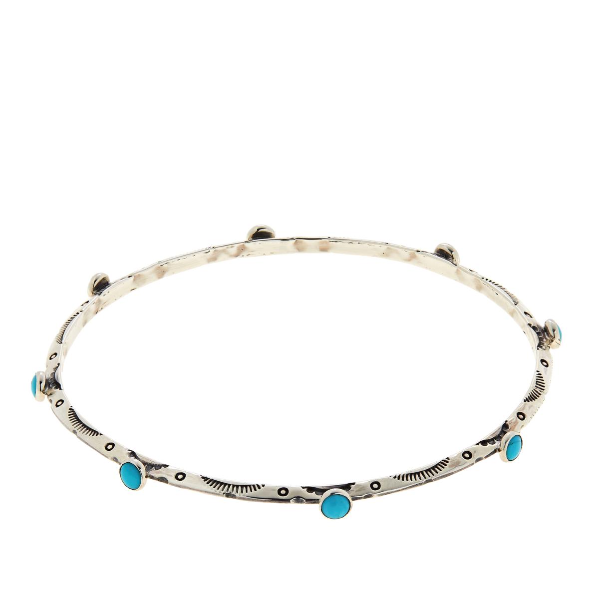 Chaco Canyon Sleeping Beauty Turquoise Sterling Silver Bangle