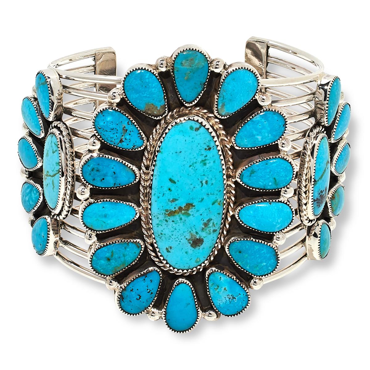 Sterling Silver outlet Blue Kingman Turquoise Cuff Bracelet