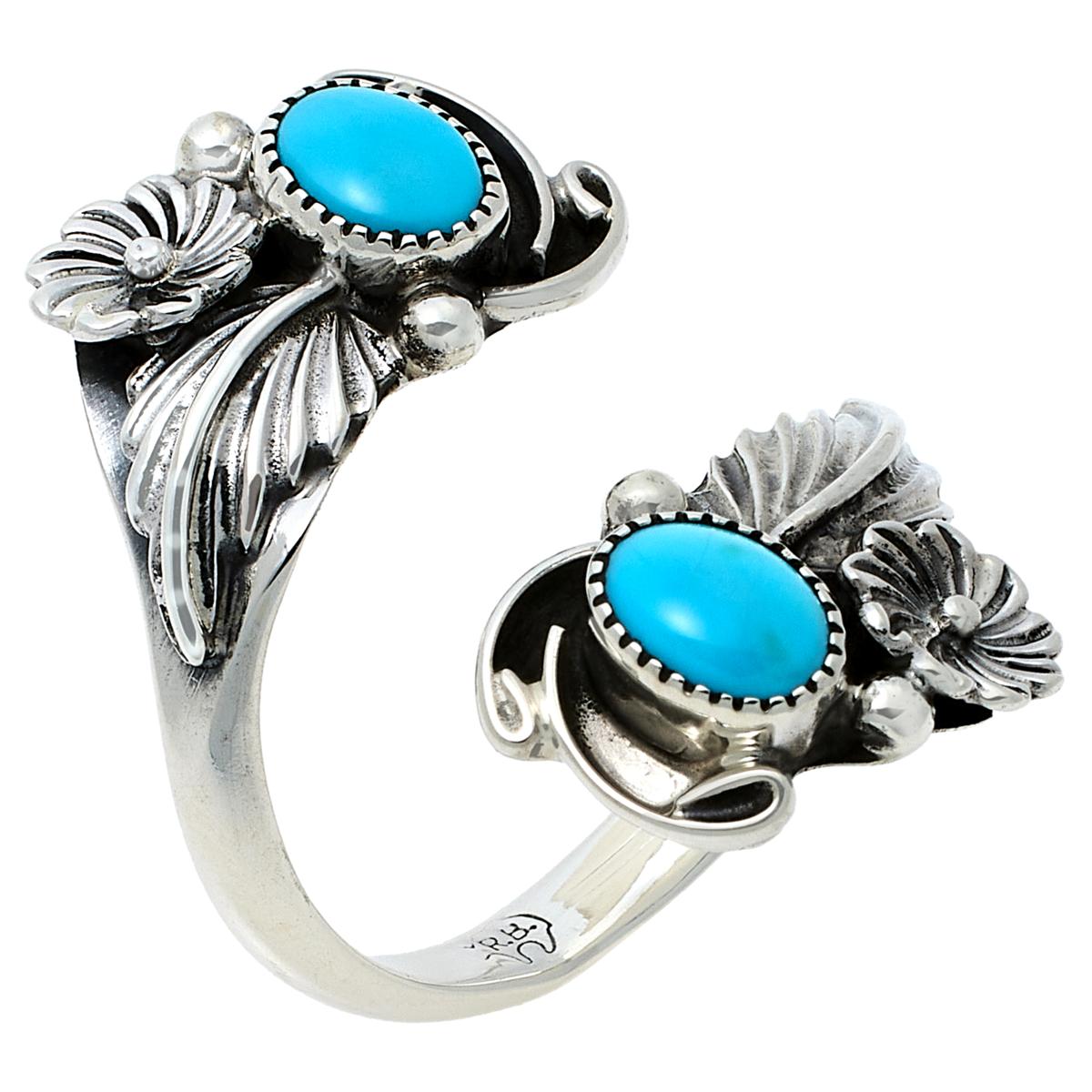 Chaco Canyon Sterling Silver Sleeping Beauty Turquoise Wrap Ring