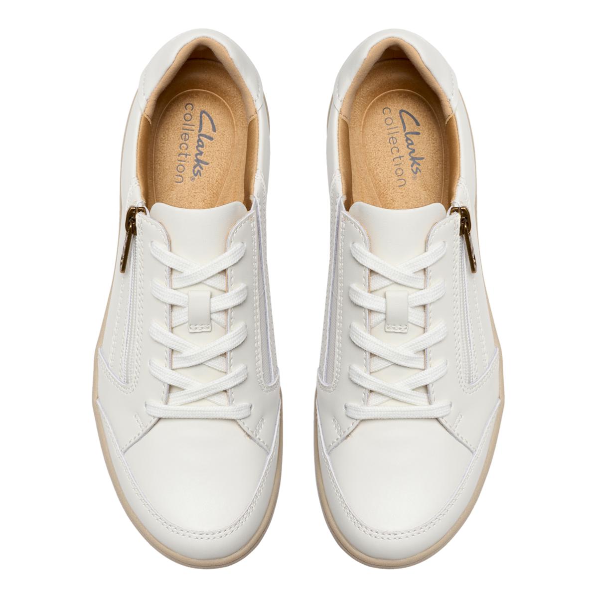 (取寄) クラークス レディース バイラ Clarks women Bryianne Bayla Off-White Leather Clarks Collection Bryianne Bayla Heritage Sneaker | HSN