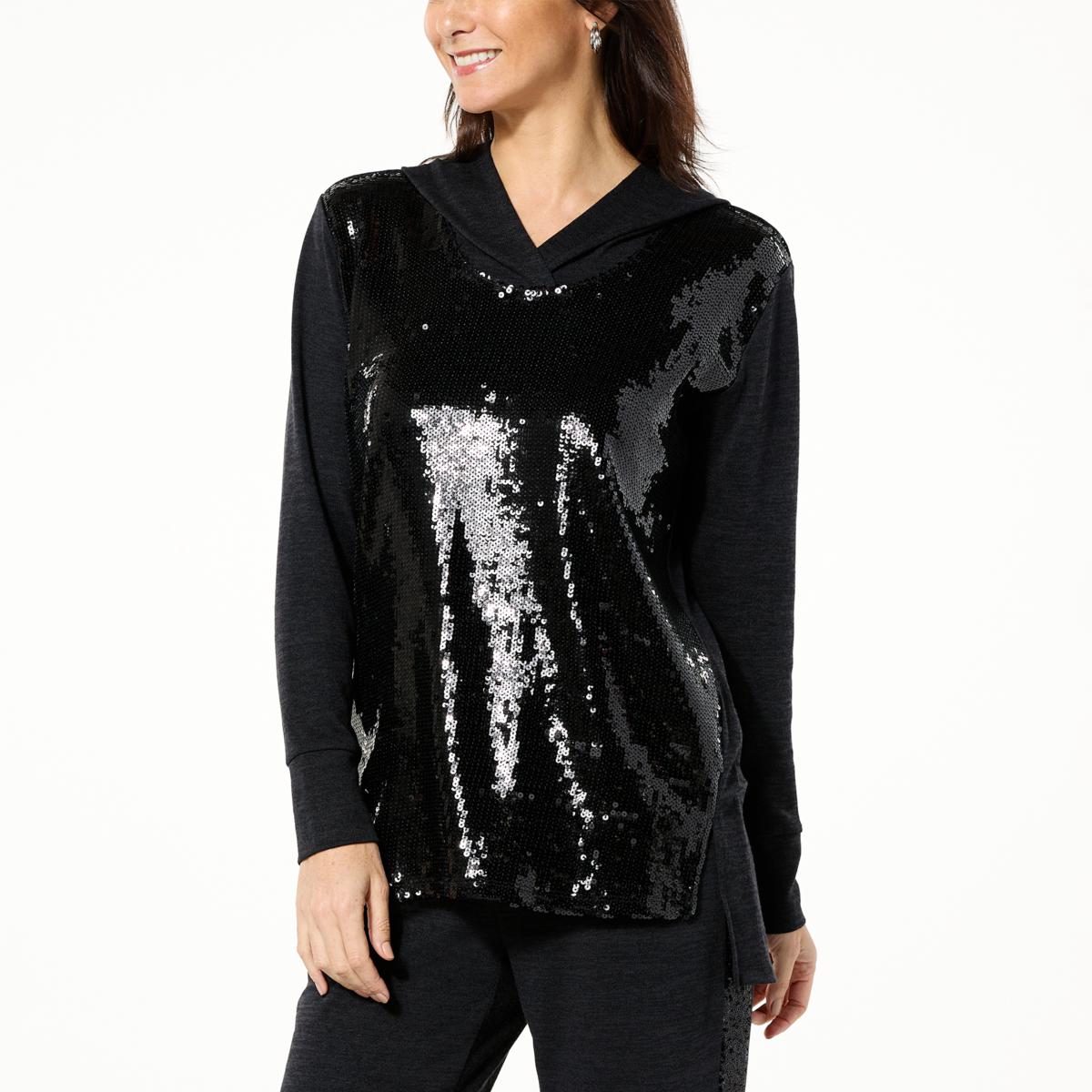 Black sequin online hoodie