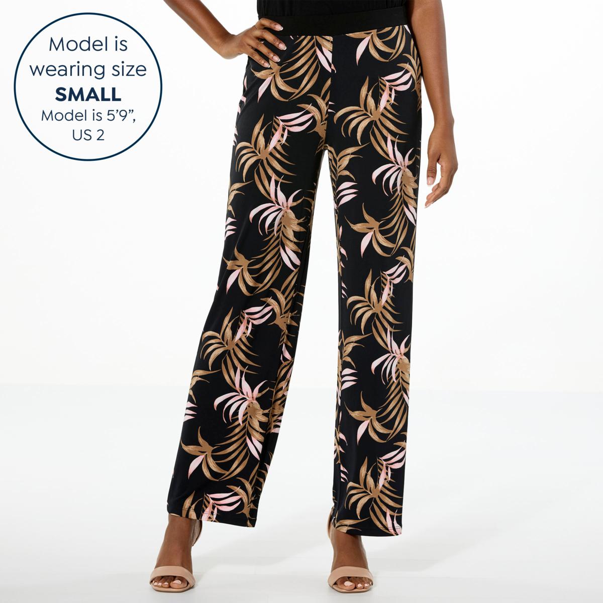 パンツ SiiiiiN Colleen Lopez Printed Pull-On Pant with Solid Trim