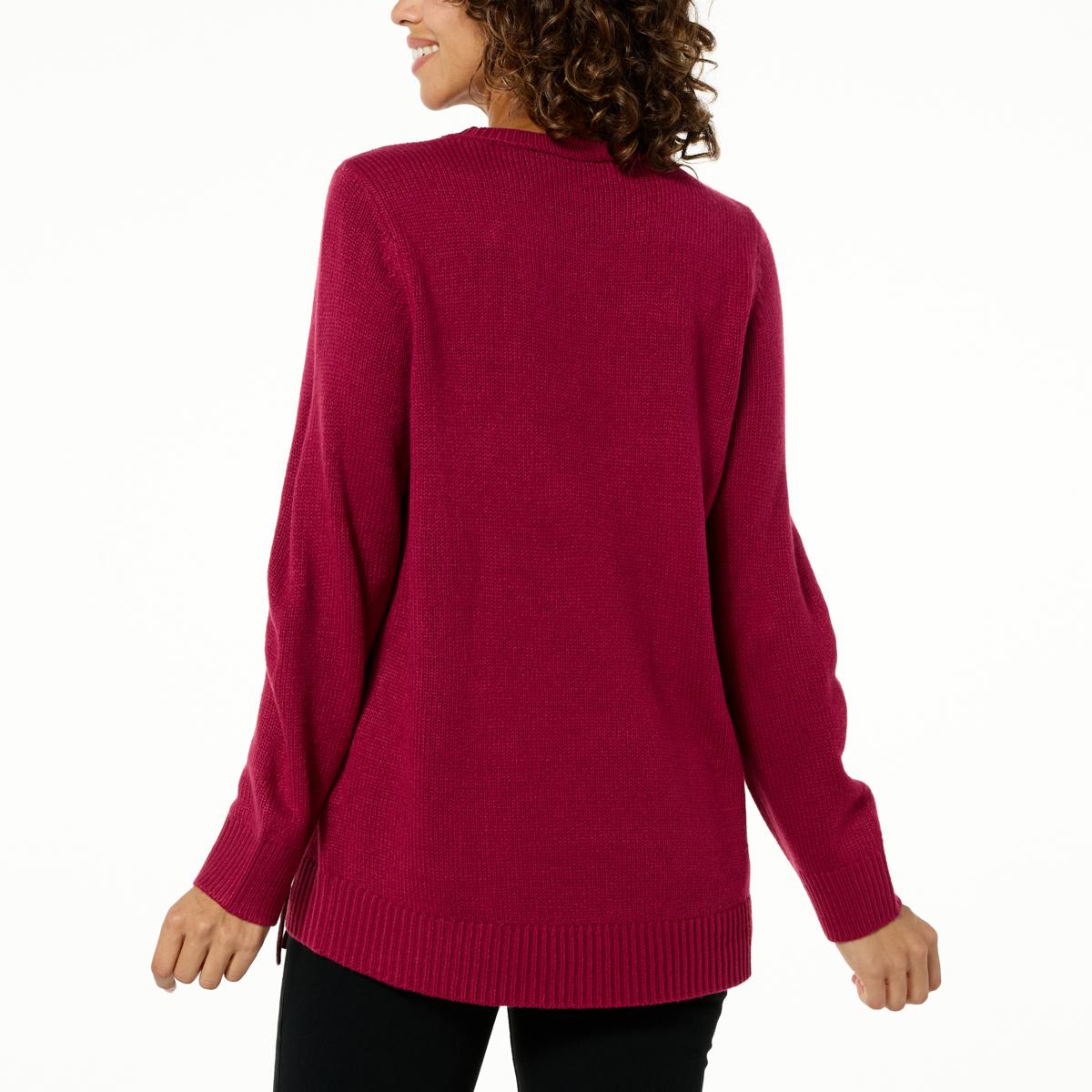 Colleen Lopez Pullover Sweater with Lace-up Seams