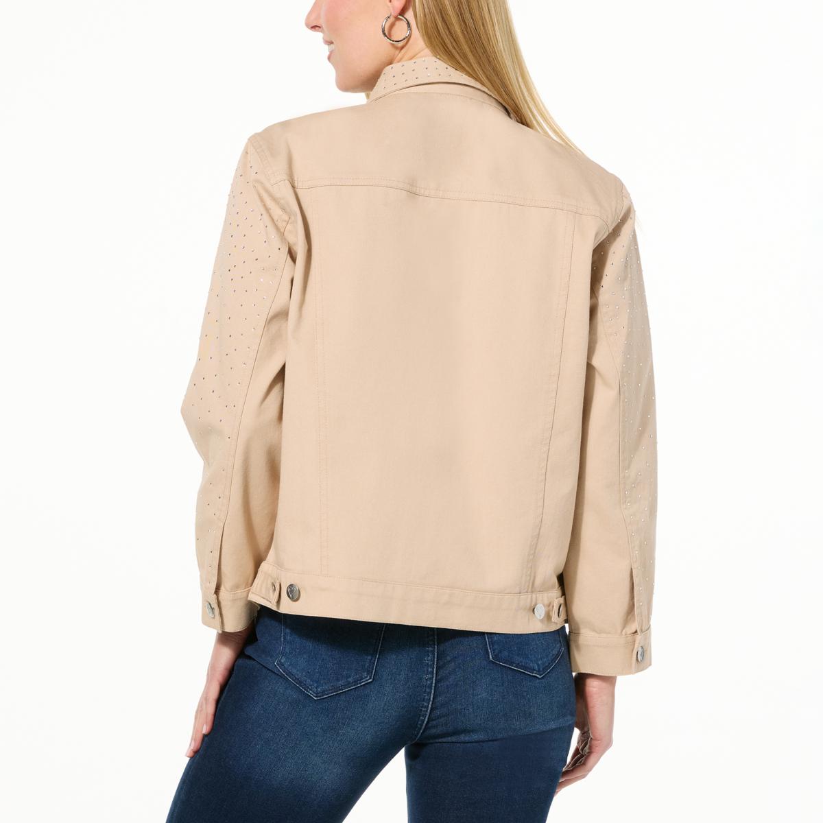 【関税込み】COLLEEN ALLEN ジャケット Colleen Lopez Embroidered Faux Leather and Print Moto Jacket