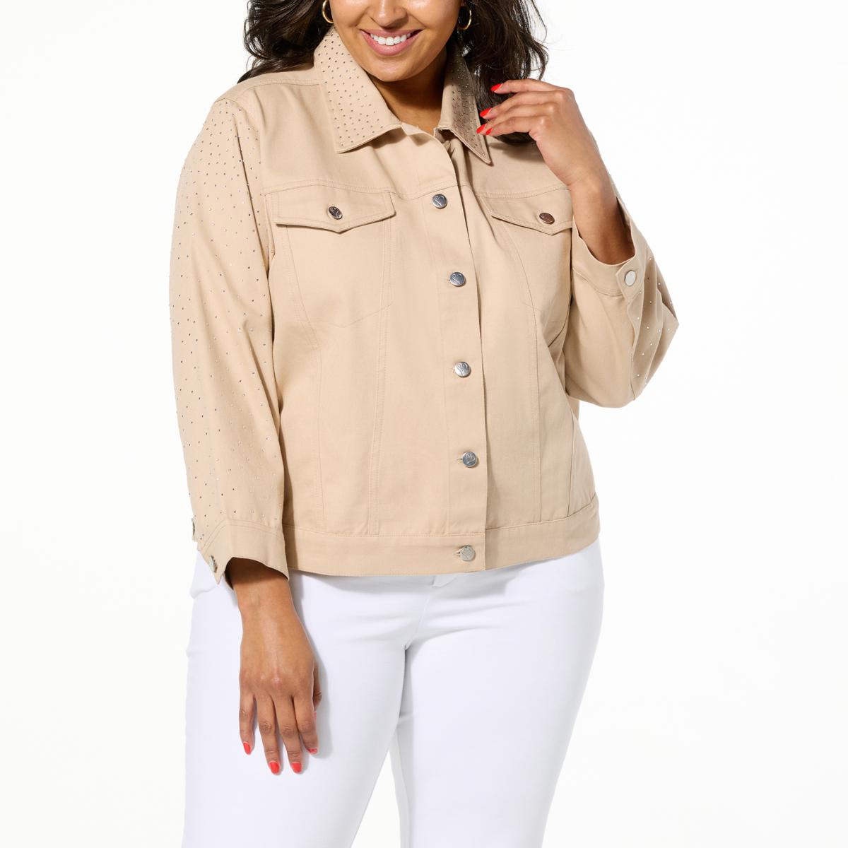 Colleen Lopez Rhinestone Denim Twill Jacket - 22496732 | HSN