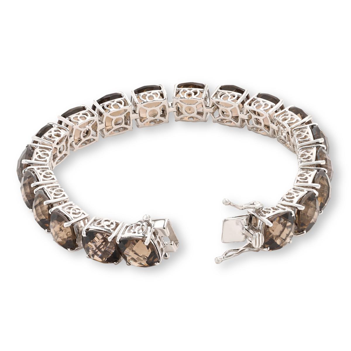 Colleen Lopez Sterling Silver Smoky Quartz Cushion Stone  display picture 1