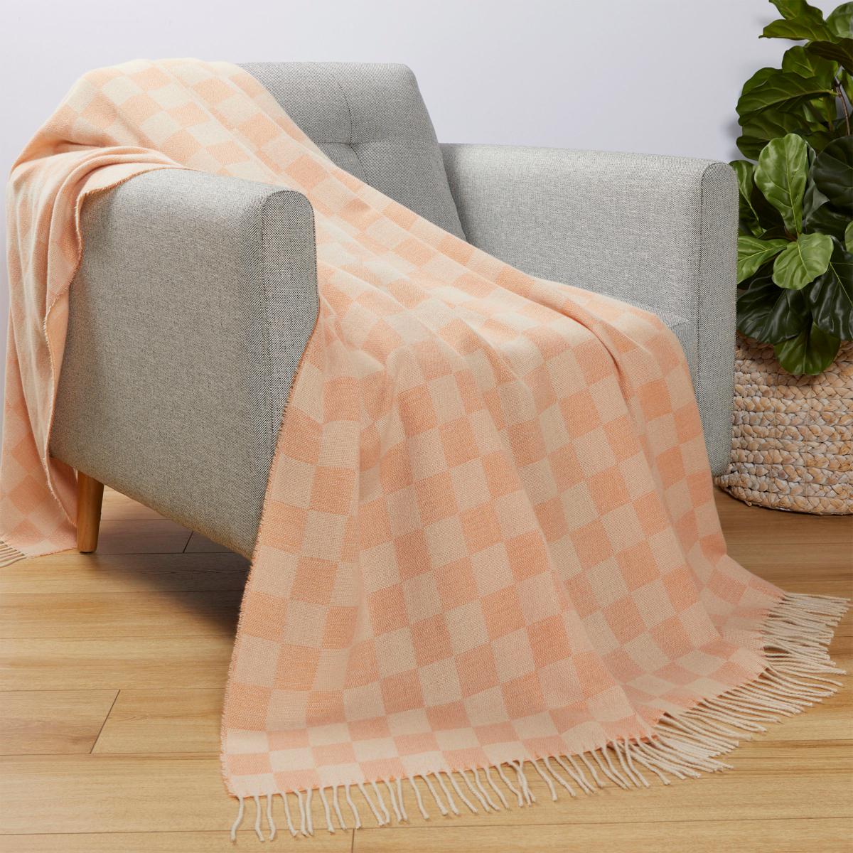 Concierge Collection Oversize Checker Woven Throw - 20794005