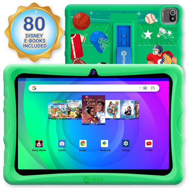 Contixo 10 Android Kids Tablet 64gb Octa-core 2.0GHz, 4 GB DDR3 (2023 Model), Includes 80+ Disney Storybooks, Kid-Proof Case with Kickstand (K103A)