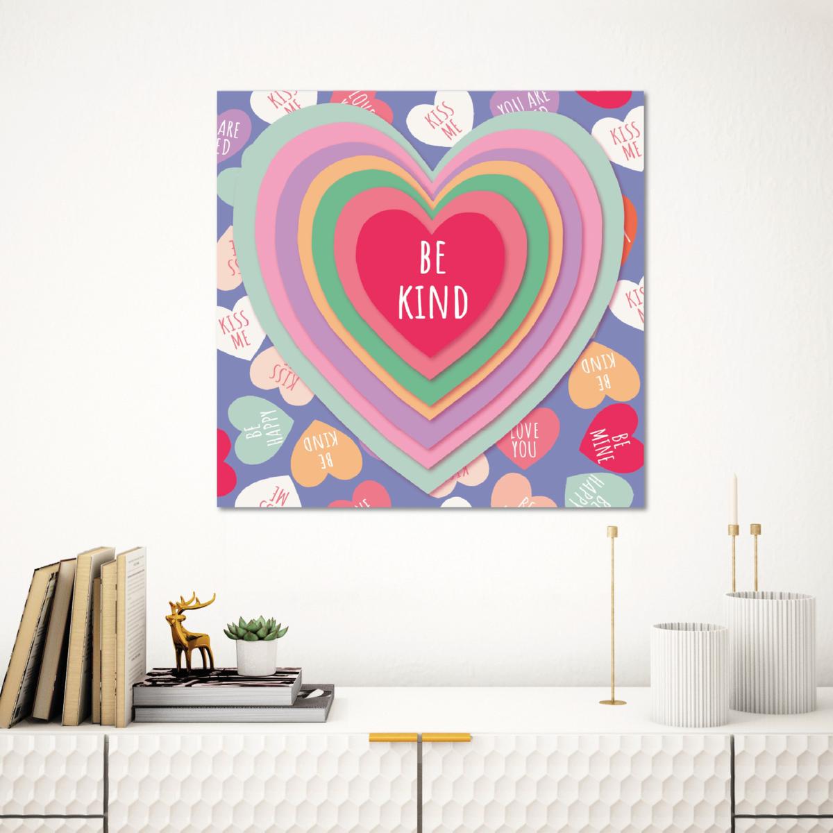 絵画 BE KIND Courtside Market Be Kind 24x24 Canvas Wall Art | HSN