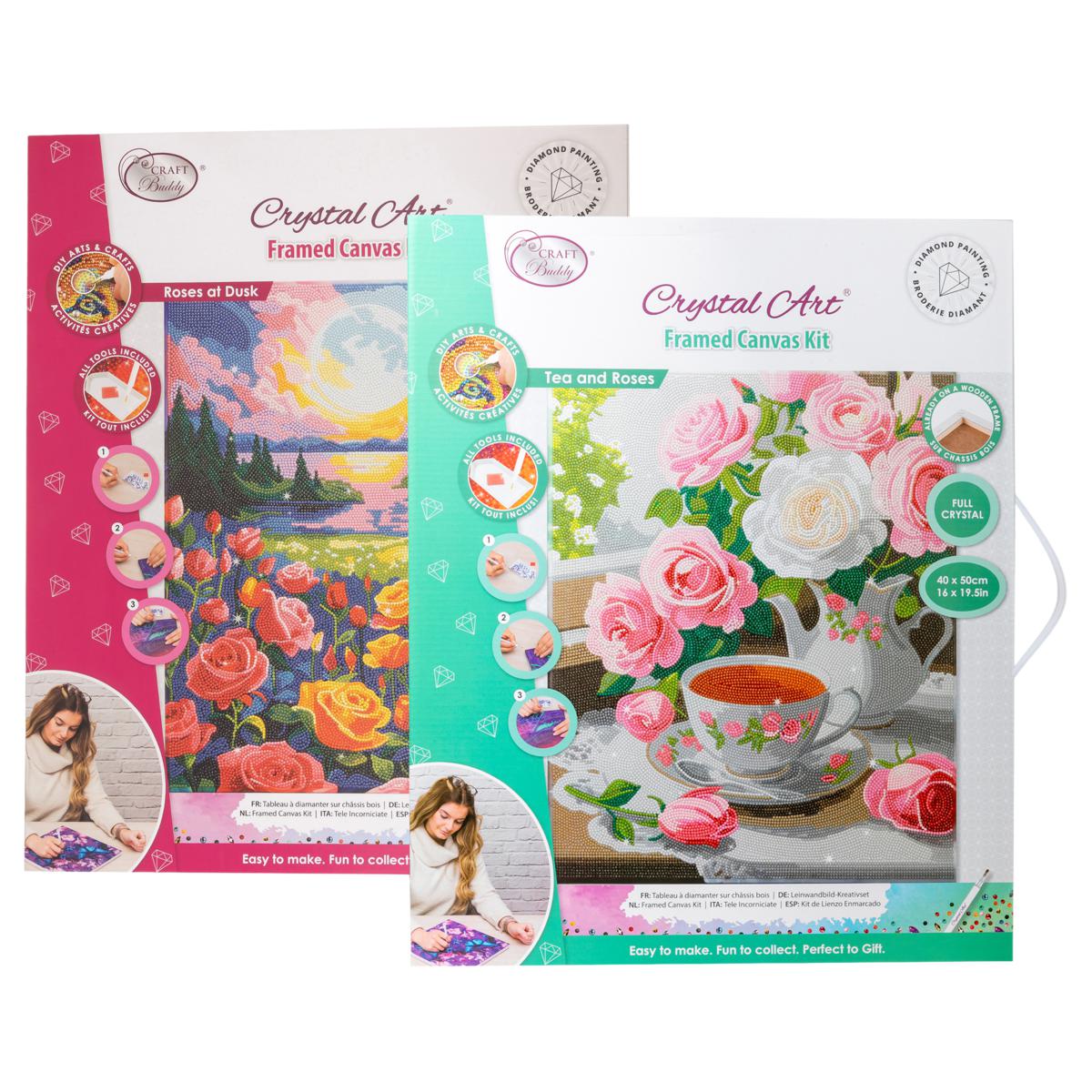 Craft Buddy Crystal Art Set of 2 Framed Canvas Kits | HSN