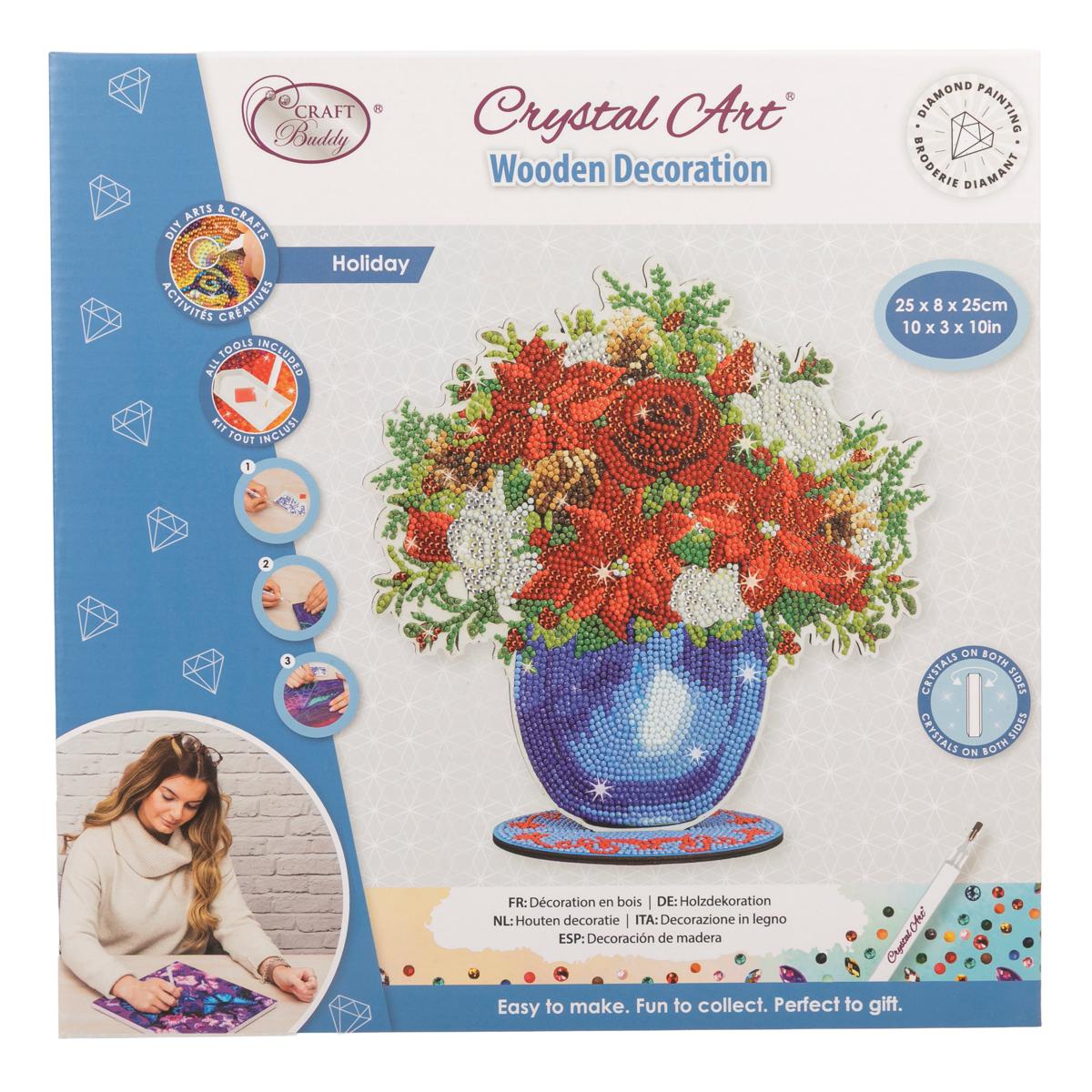 Craft Buddy Crystal Art Wooden Floral Vase Decoration | HSN