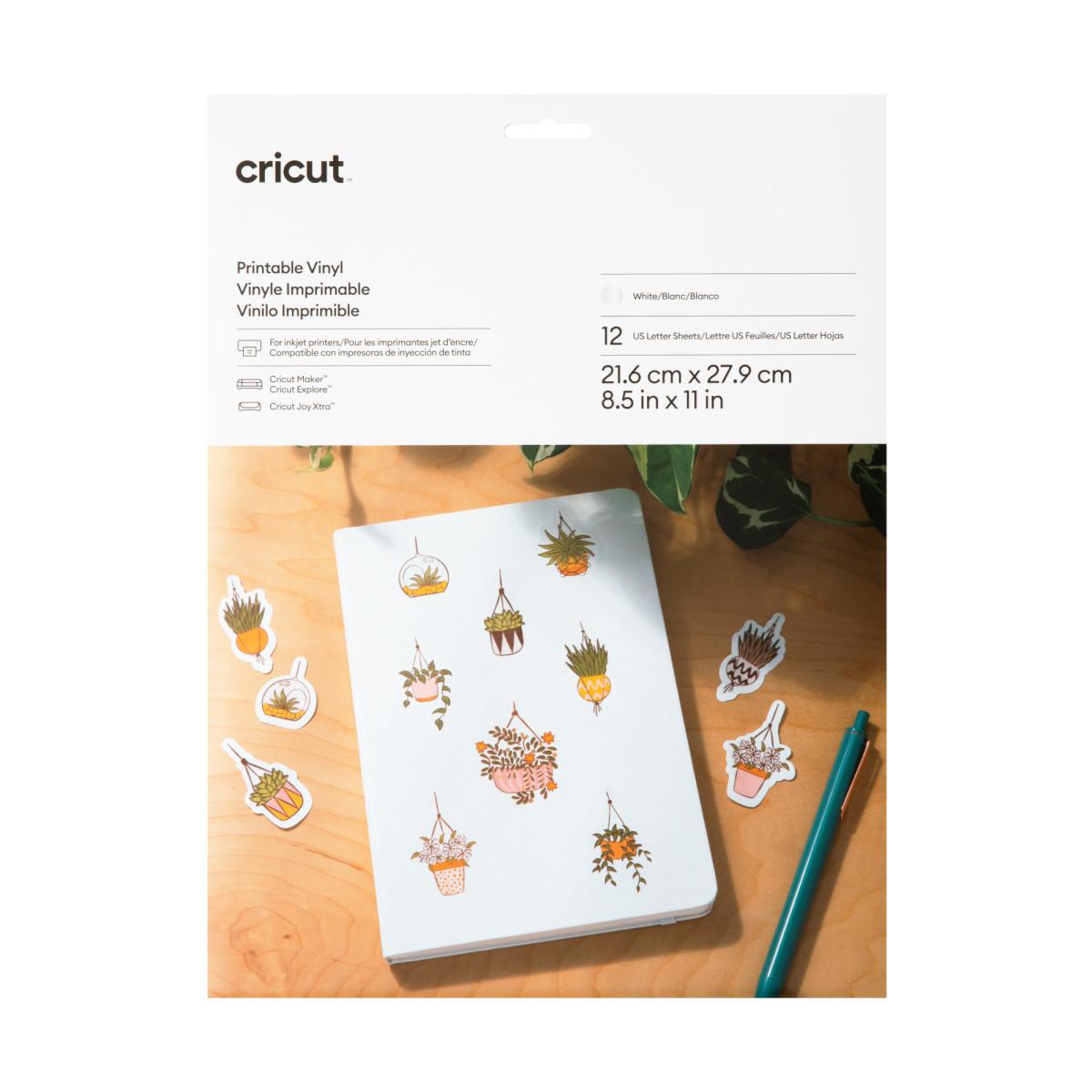 Cricut Printable Vinyl - US Letter (12 ct) - White