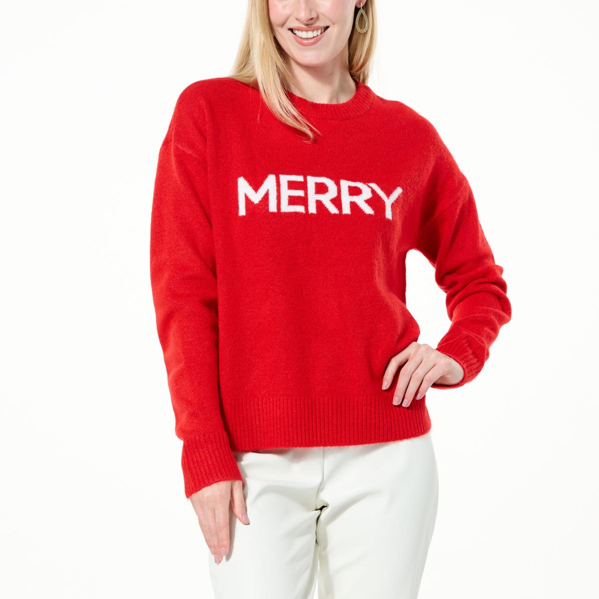 Precious Ivory and Red Heart Sweater - Cute Women's Sweaters