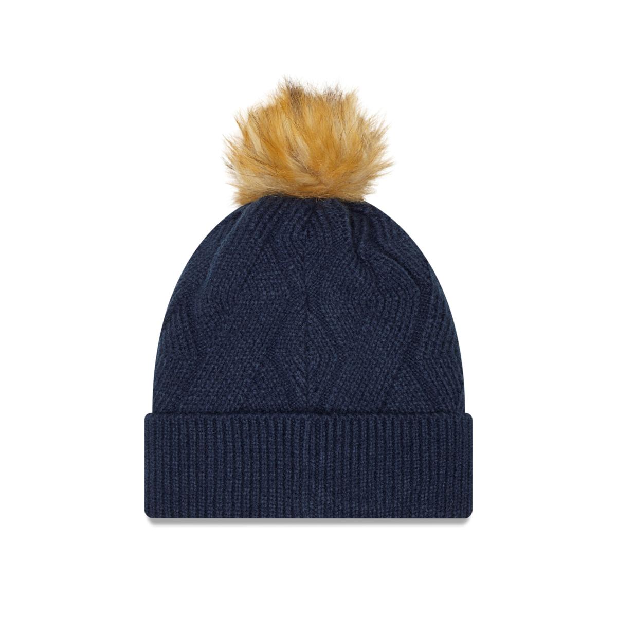 Women's New Era Navy Dallas Cowboys Snowy Cuffed Knit Hat with Pom