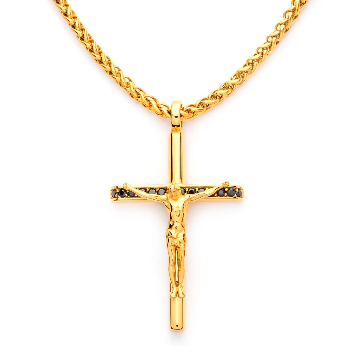 Dante Men's Goldtone Stainless Steel Cross Necklace with