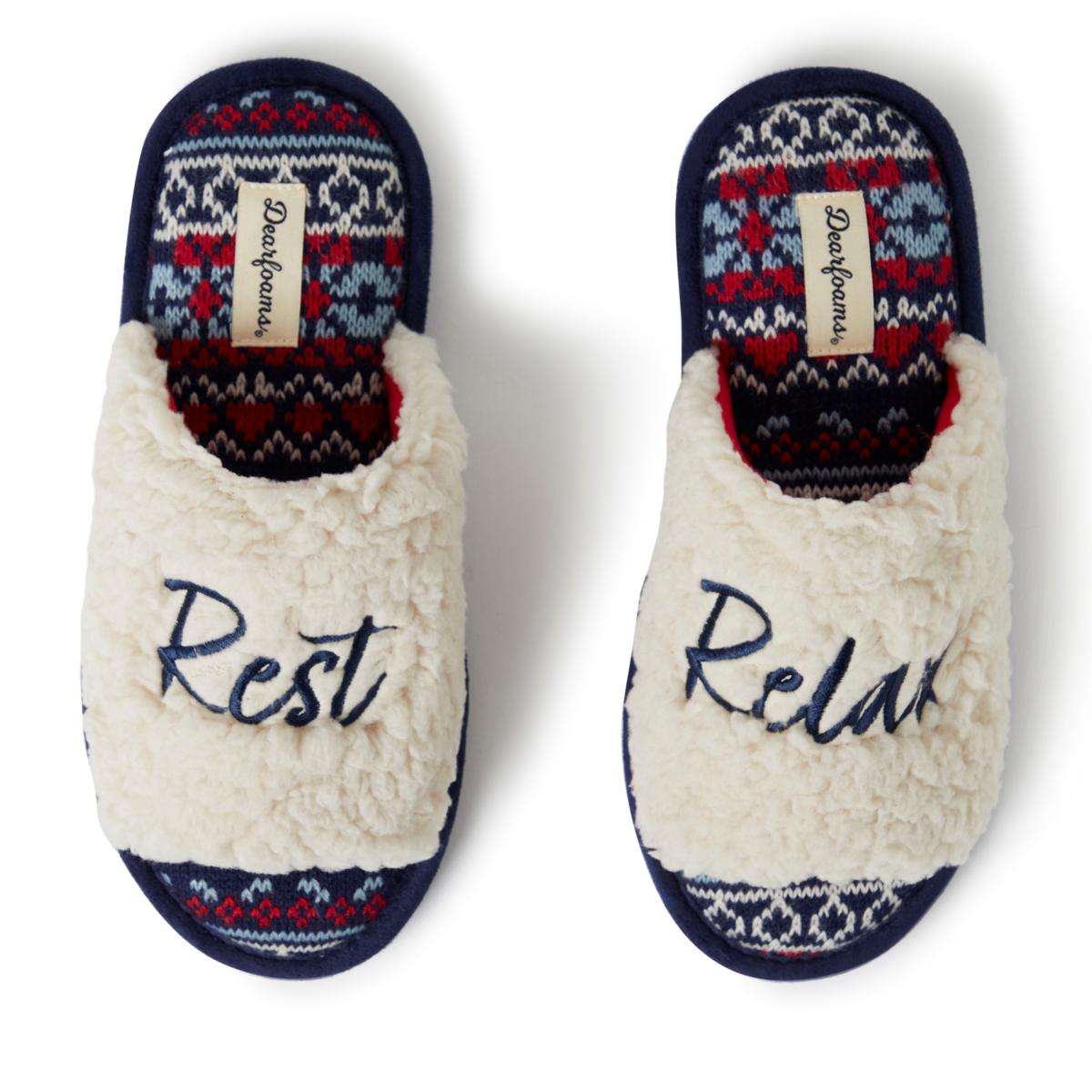 dearfoams carol slide slippers