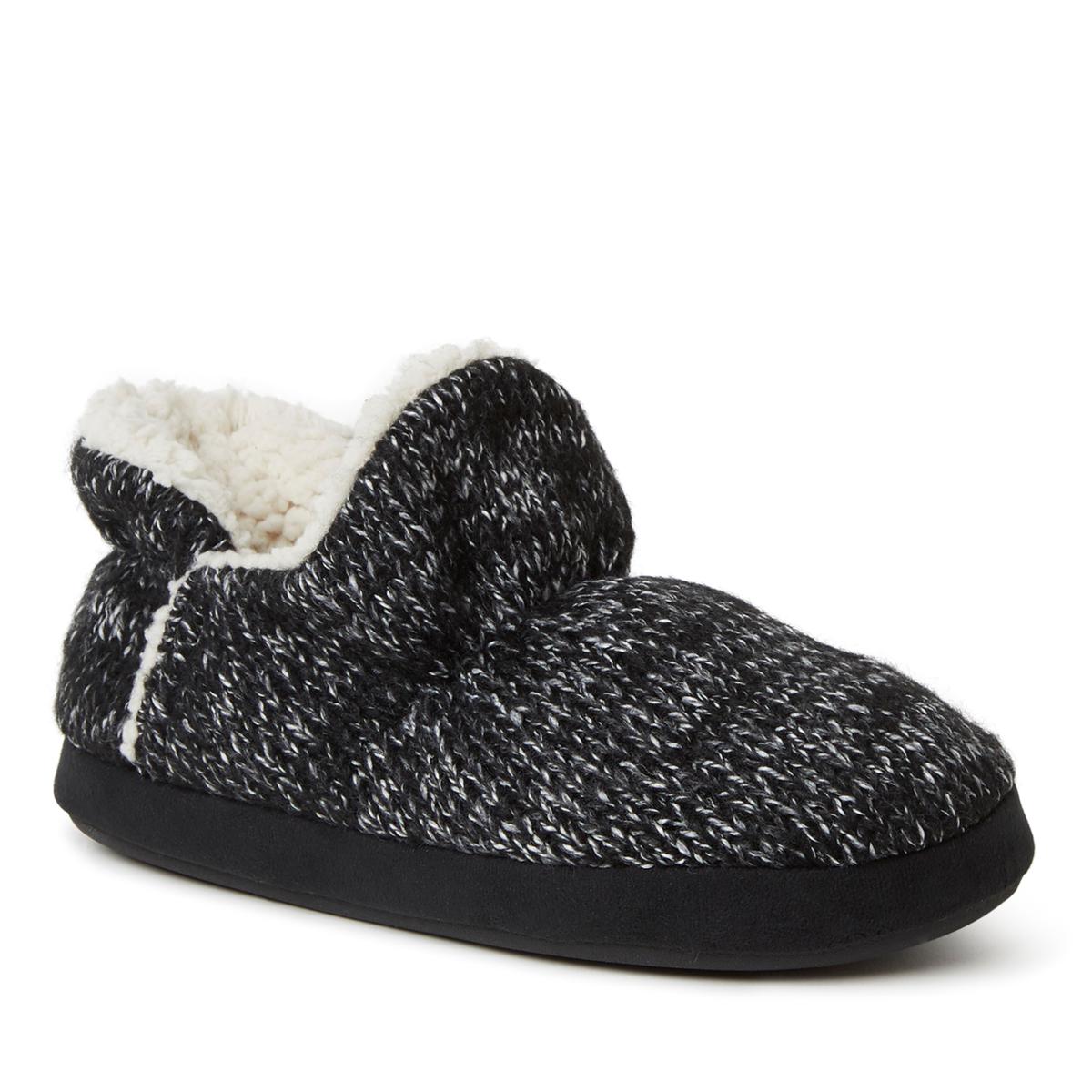 Dearfoams Women's Jade Marled Ragg Knit Bootie Slipper
