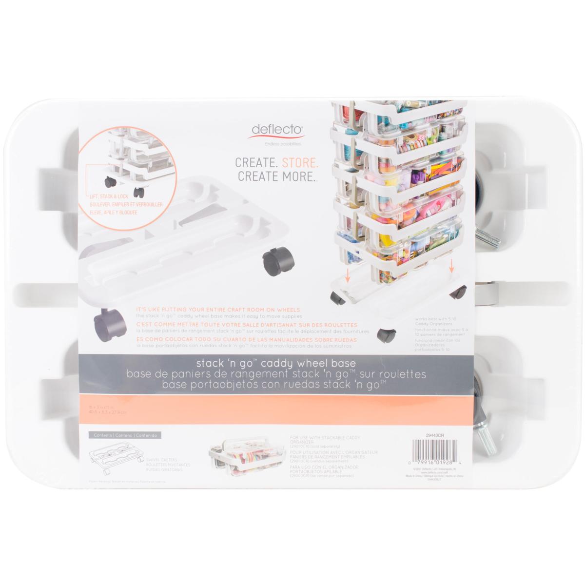 Deflecto Caddy Organizer, Stackable with Three Compartments, White and  Clear (29003CR)