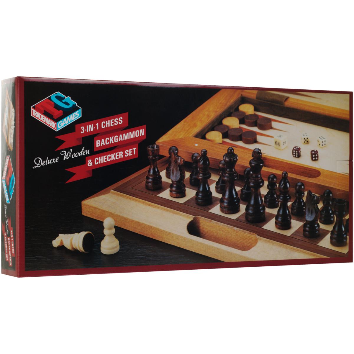 Chess Wooden Checkers Folding Board Game Box Set Vintage Checkers