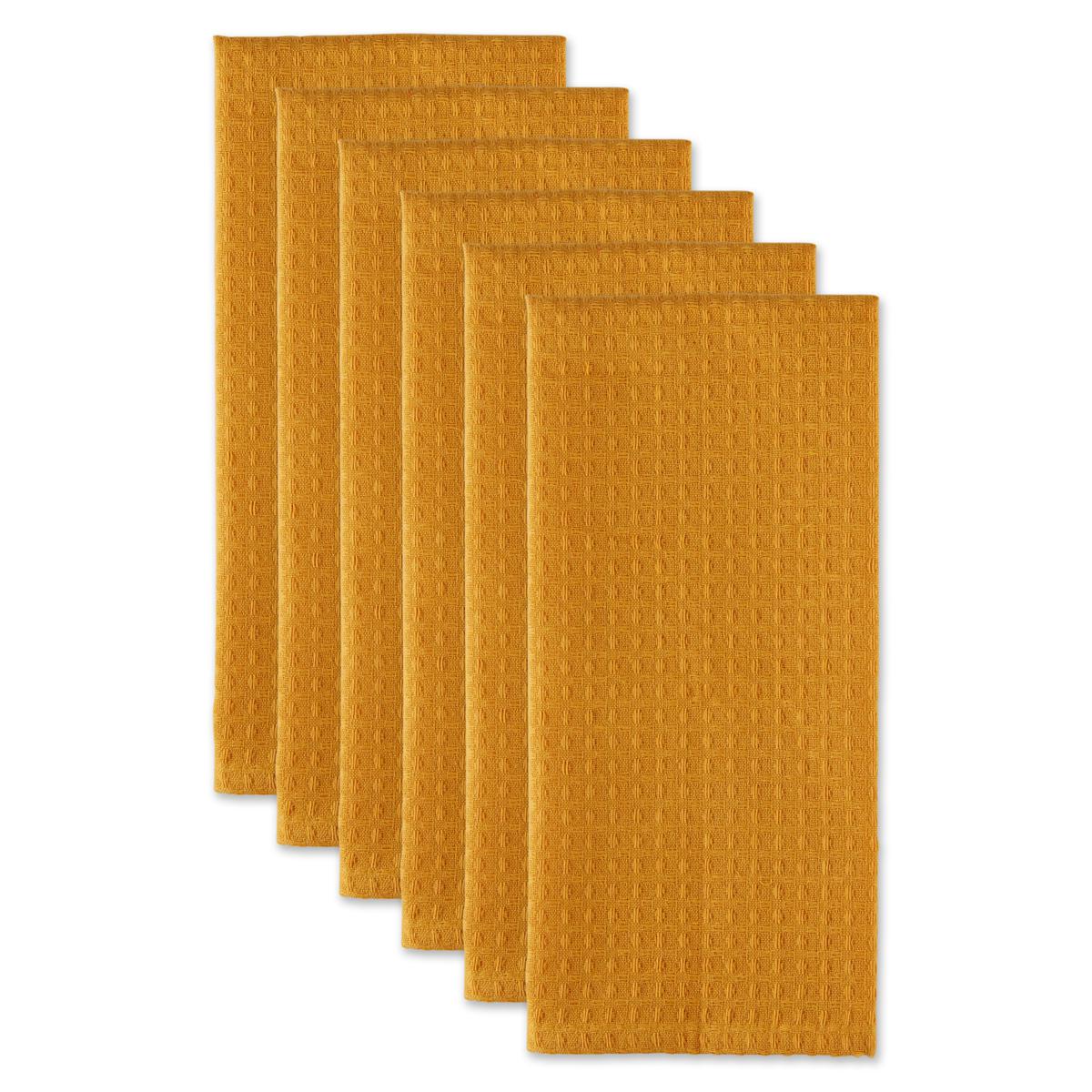 at Home Set of 3 Mixed Yellow Flat Terry Kitchen Towels