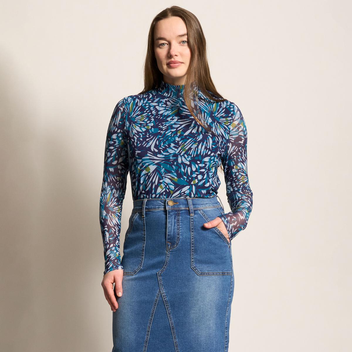 DG2 by Diane Gilman 2-pack Print/Solid Mesh Top - 23386344 | HSN