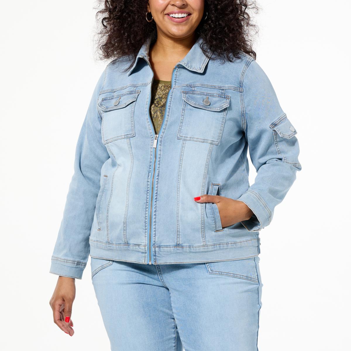 DG2 by Diane Gilman Coolmax® Stretch Denim Jacket with DG2 by Diane Gilman Coolmax® Stretch Denim Jacket with