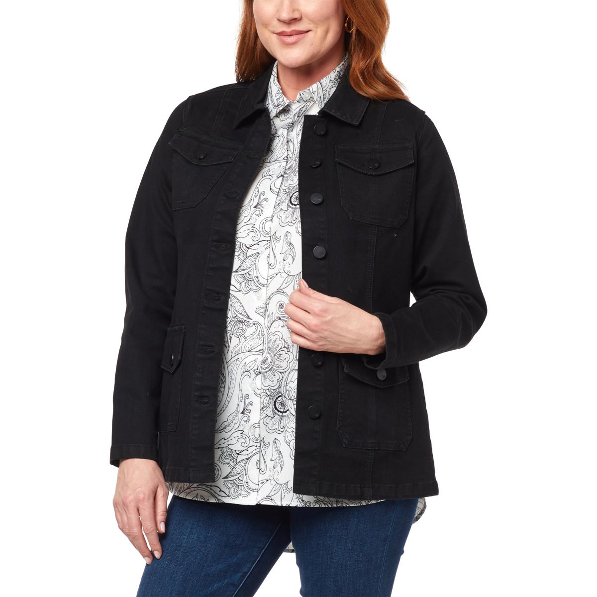 DG2 by Diane Gilman Infinity Stretch Denim Utility Jacket