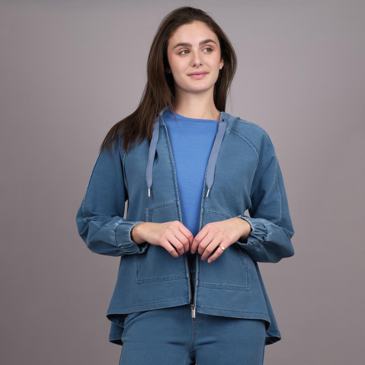 DG2 by Diane Gilman Knit Flex Crystal Trimmed Swing Jacket | HSN