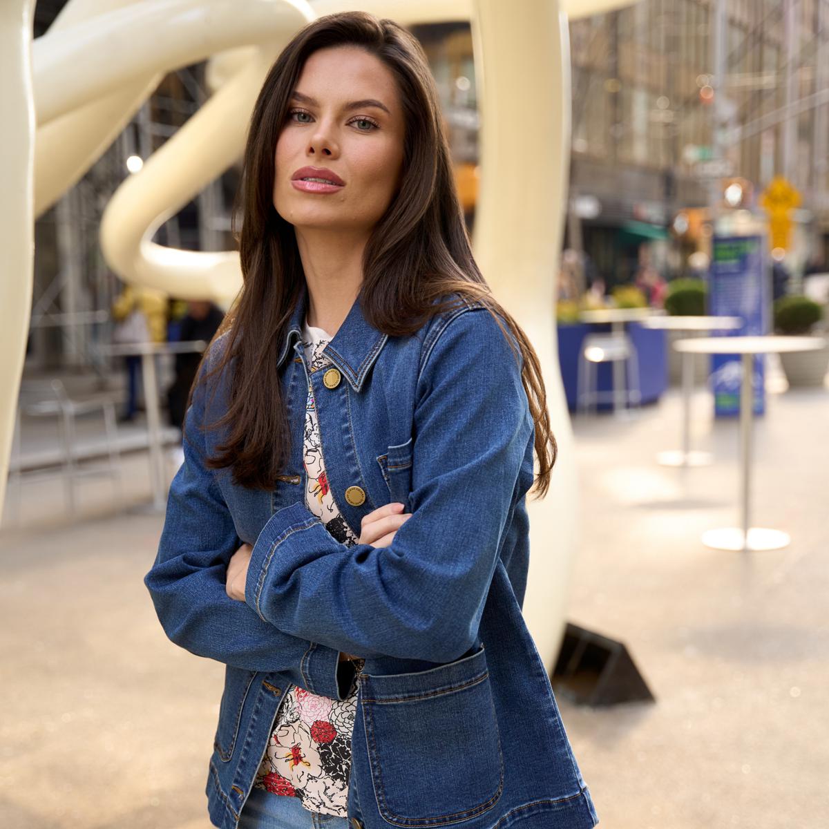 DG2 by Diane Gilman Lux Touch Denim Patch Pocket Utility Jacket | HSN DG2 by Diane Gilman Lux Touch Denim Patch Pocket Utility Jacket | HSN