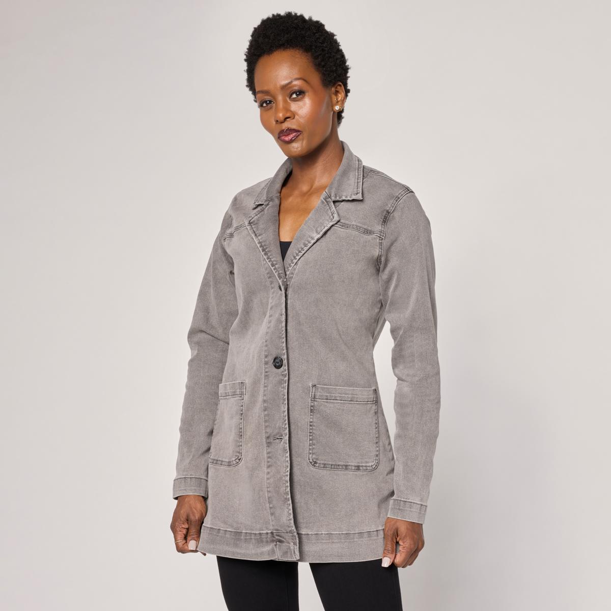 DG2 by Diane Gilman New Classic Stretch Denim City Coat | HSN