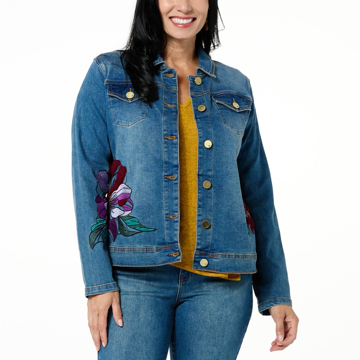 Embroidered jean jacket outlet womens