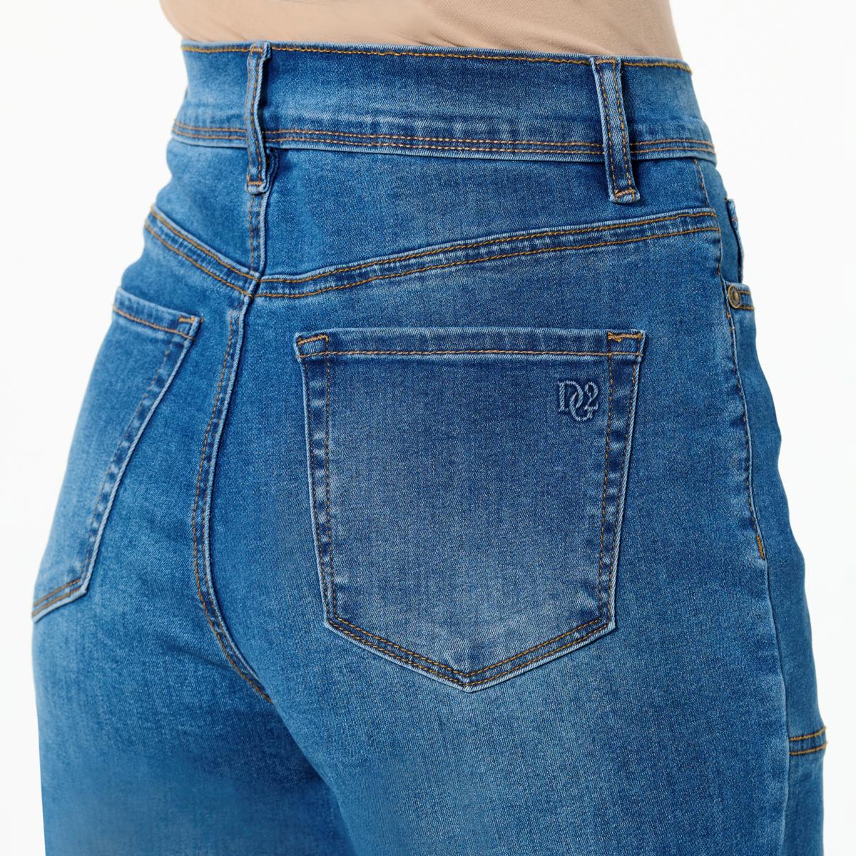 DG2 by Diane Gilman New Classic Stretch Denim Side Snap Wide