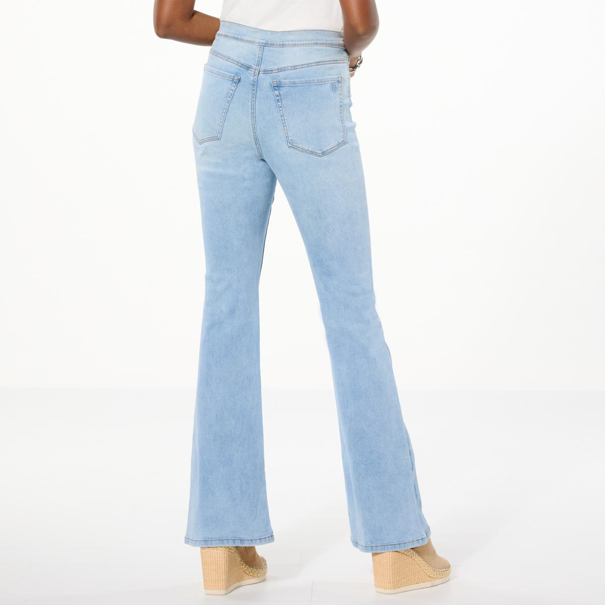DG2 by Diane Gilman New Classic Stretch Denim Tab Waistband Flare