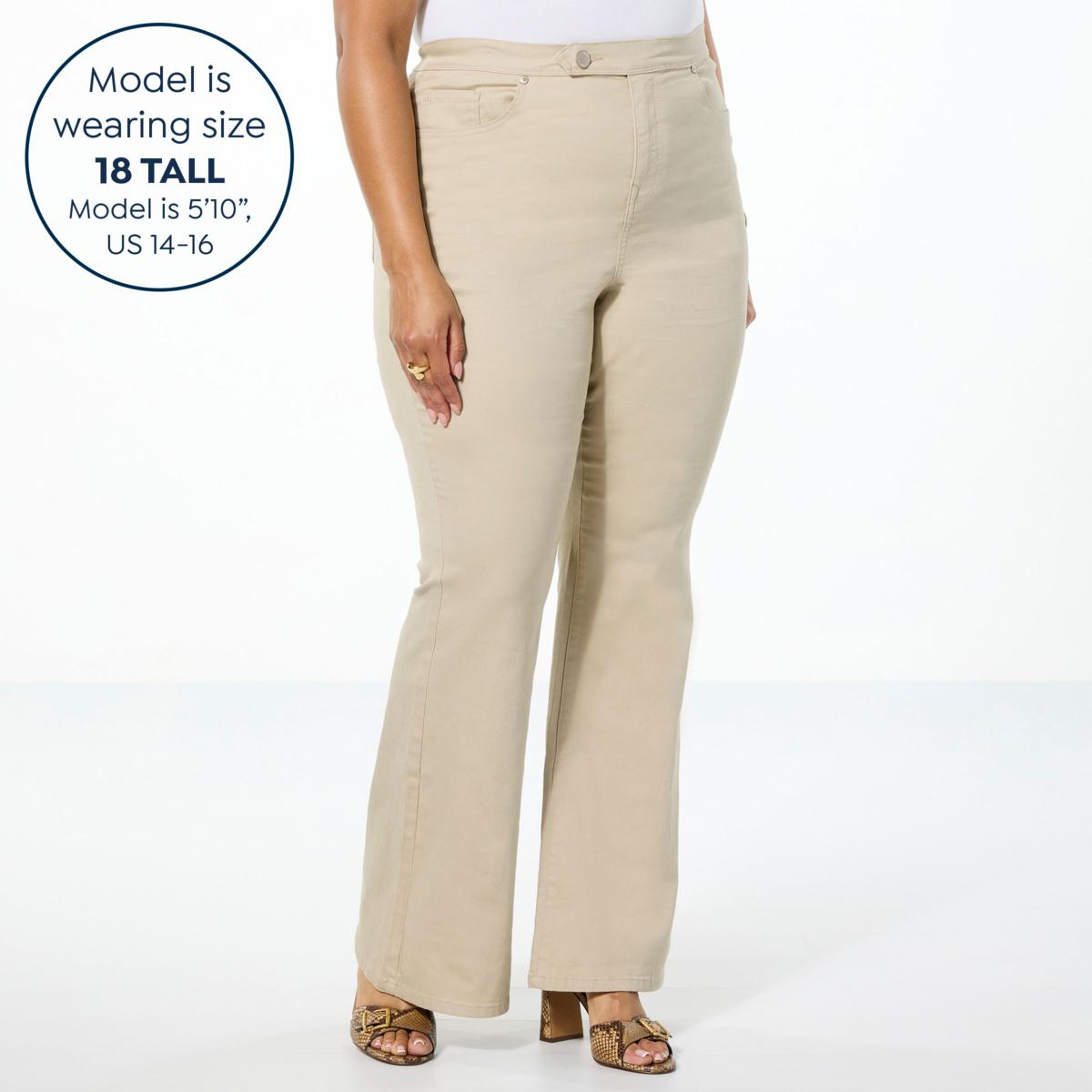 DG2 by Diane Gilman New Classic Stretch Denim Tab Waistband Flare
