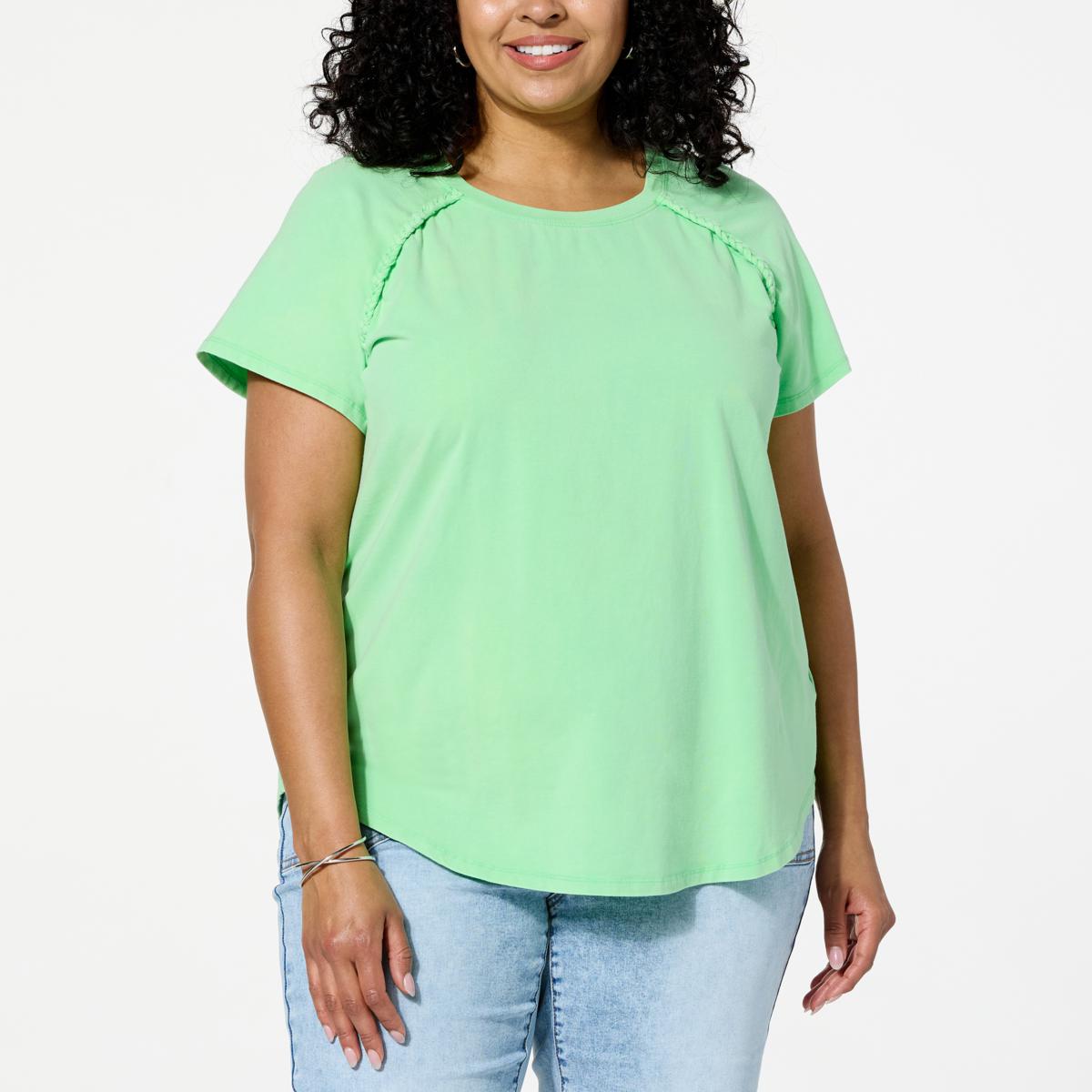 DG2 by Diane Gilman Snow Wash Cotton Jersey Knit Tee 22291720 HSN