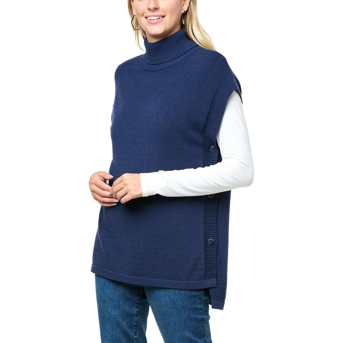 DG2 by Diane Gilman SoftEase Knit Turtleneck Sweater Poncho