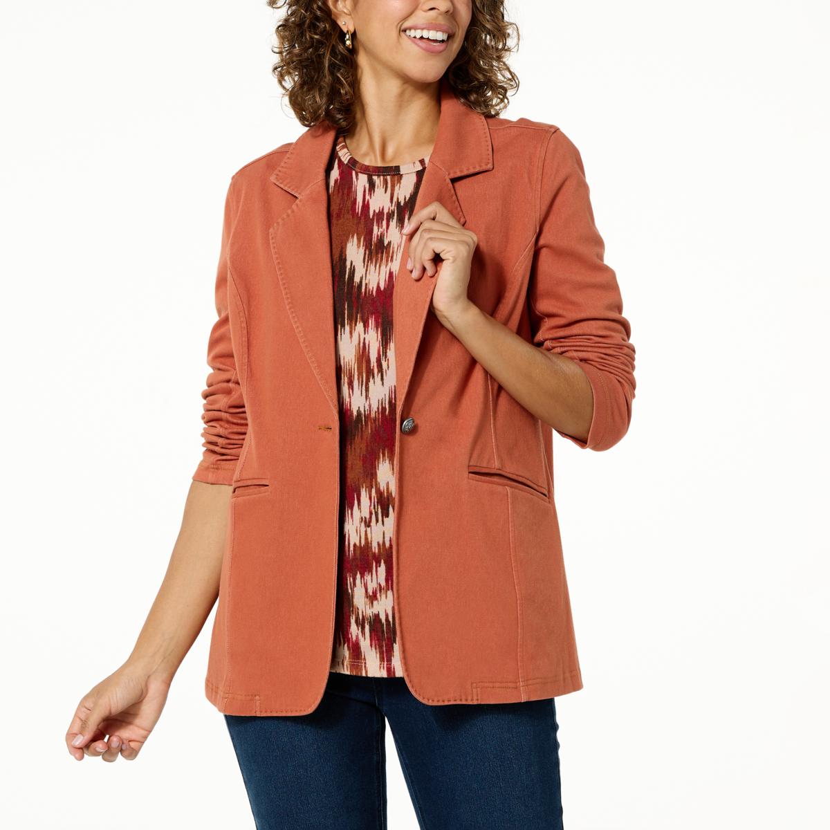 Women's stretch knit on sale blazer