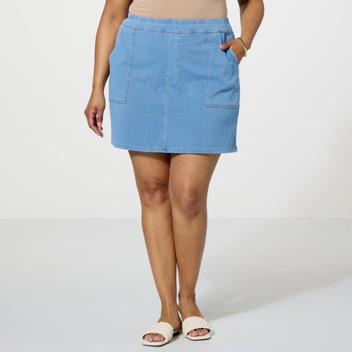 DG2 by Diane Gilman Super Stretch Knit Denim Skort - 22150135 | HSN