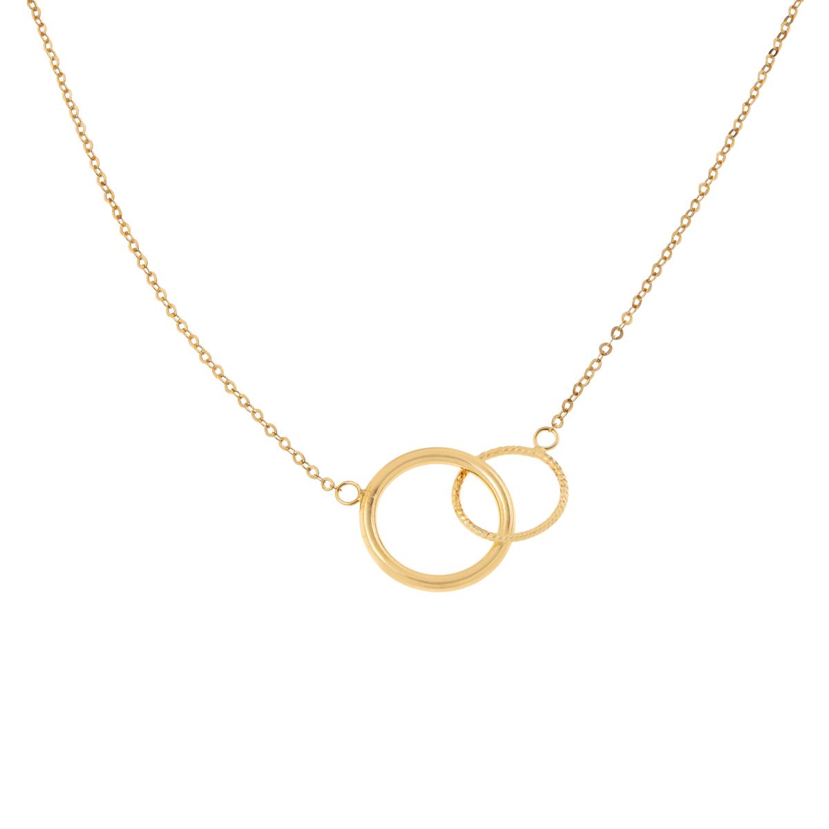 Dieci 10K Electroform Forzatina Chain Double Circle Pendant Necklace ...