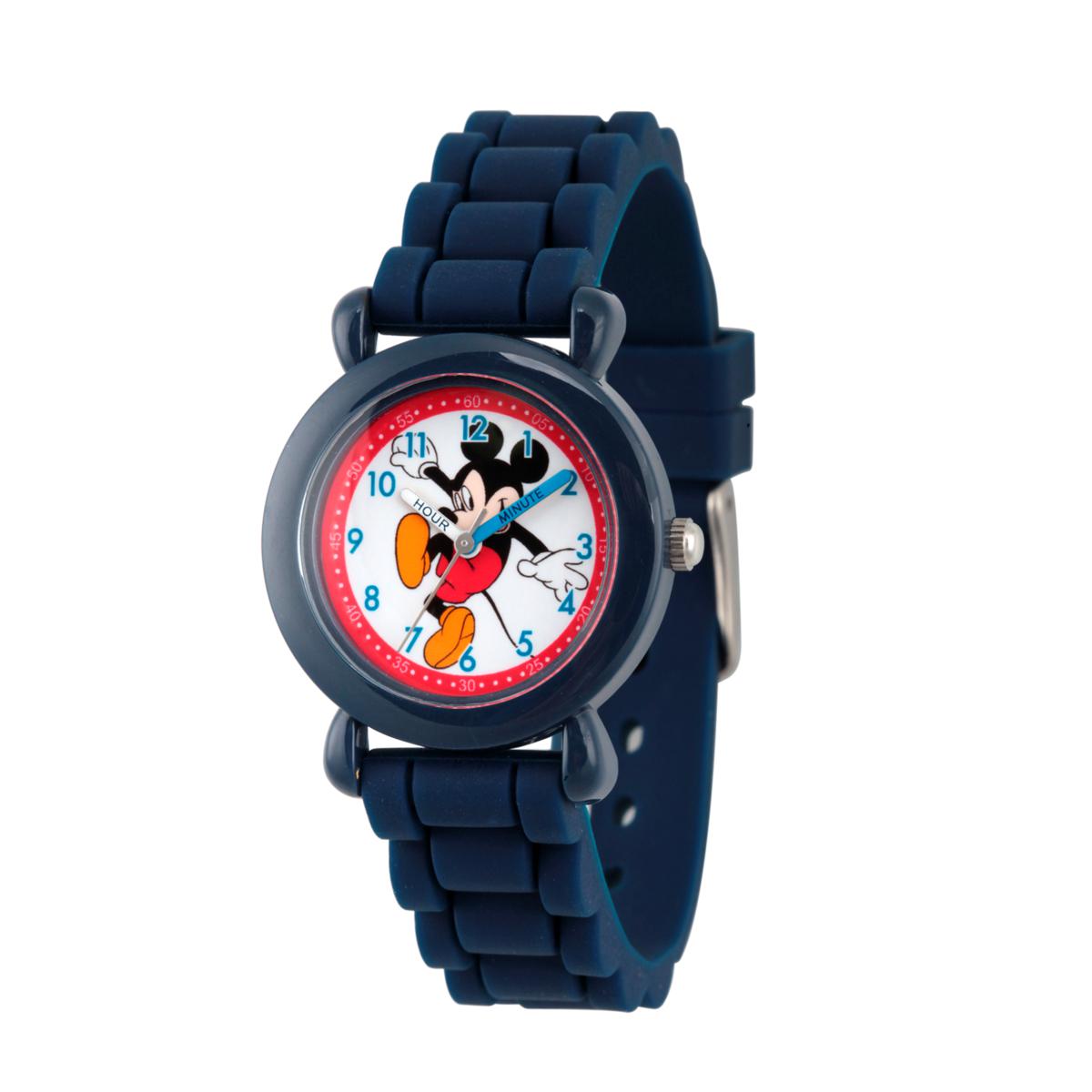 Disney Mickey Mouse Kids' Blue Time Teacher Watch with Silicone Strap