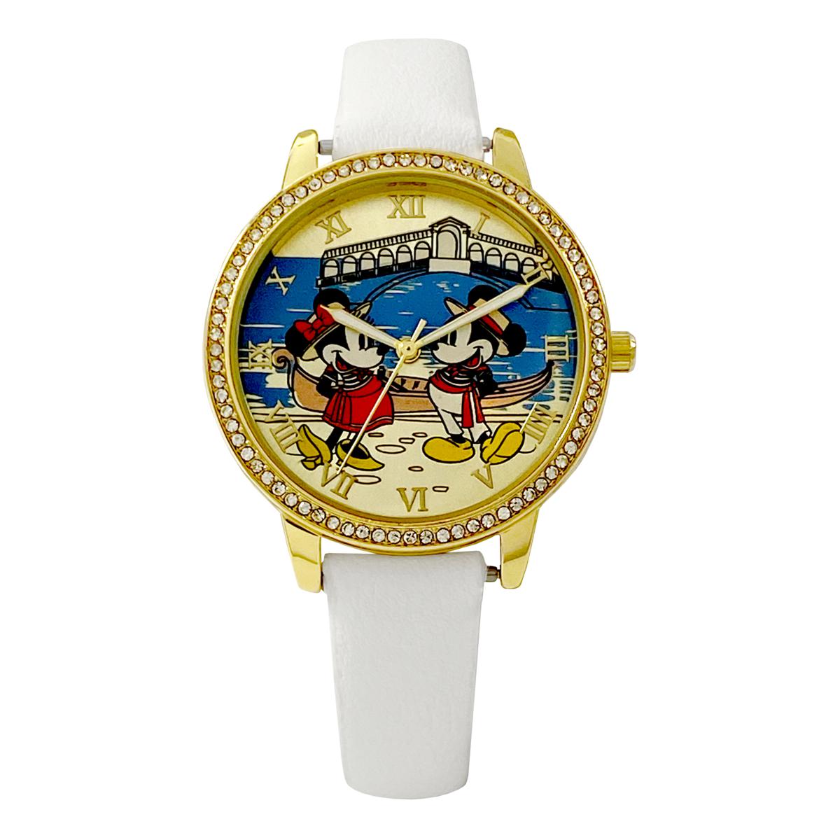 ディズニー　Ghouls Rush In Disney Special Edition Mickey and Minnie Travel Theme Watch | HSN