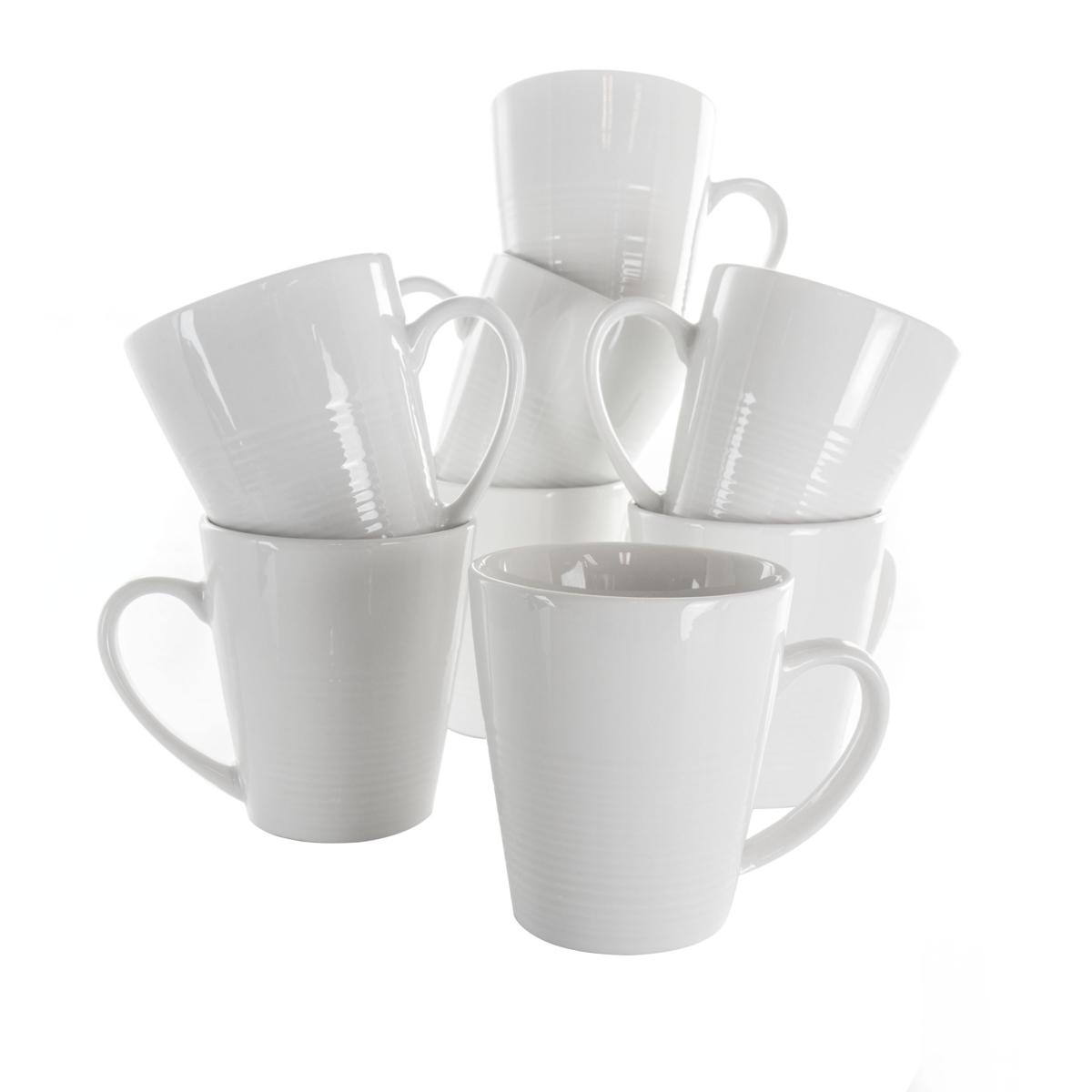 Elama Madeline 12 Piece Porcelain Mug Set in White