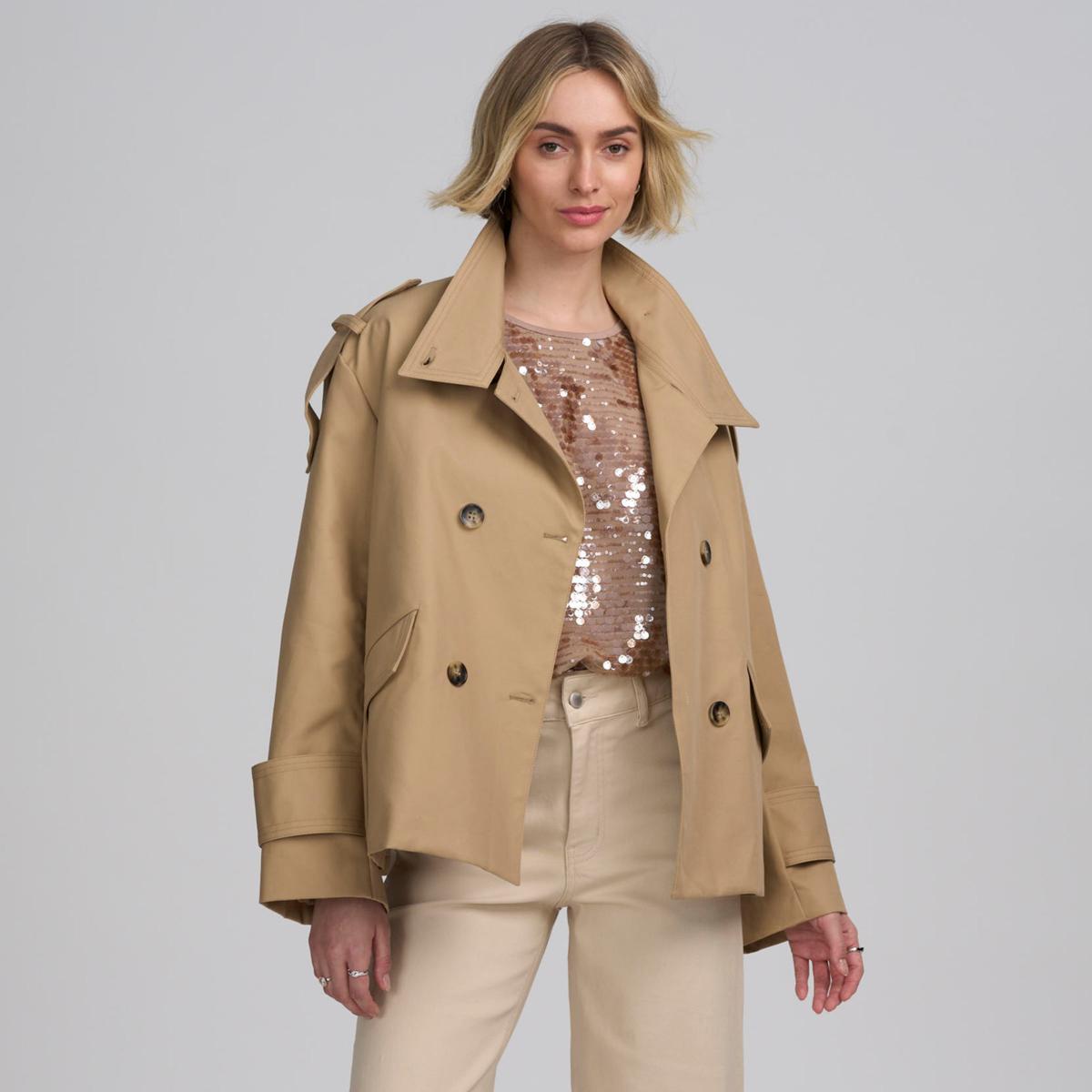 Elle Get the Look Cropped Trench Jacket | HSN