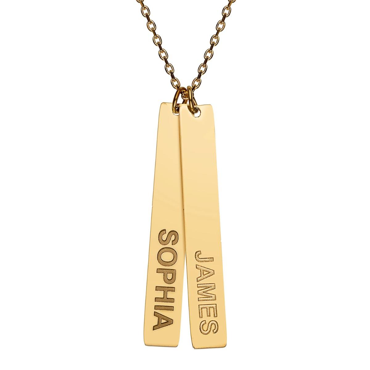 2 name bar necklace