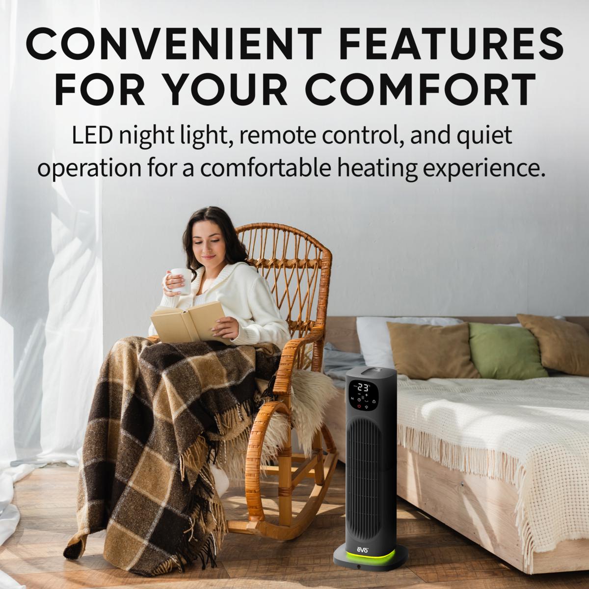 EVO Digital Tower Ceramic Heater with Remote Control 23032105 HSN