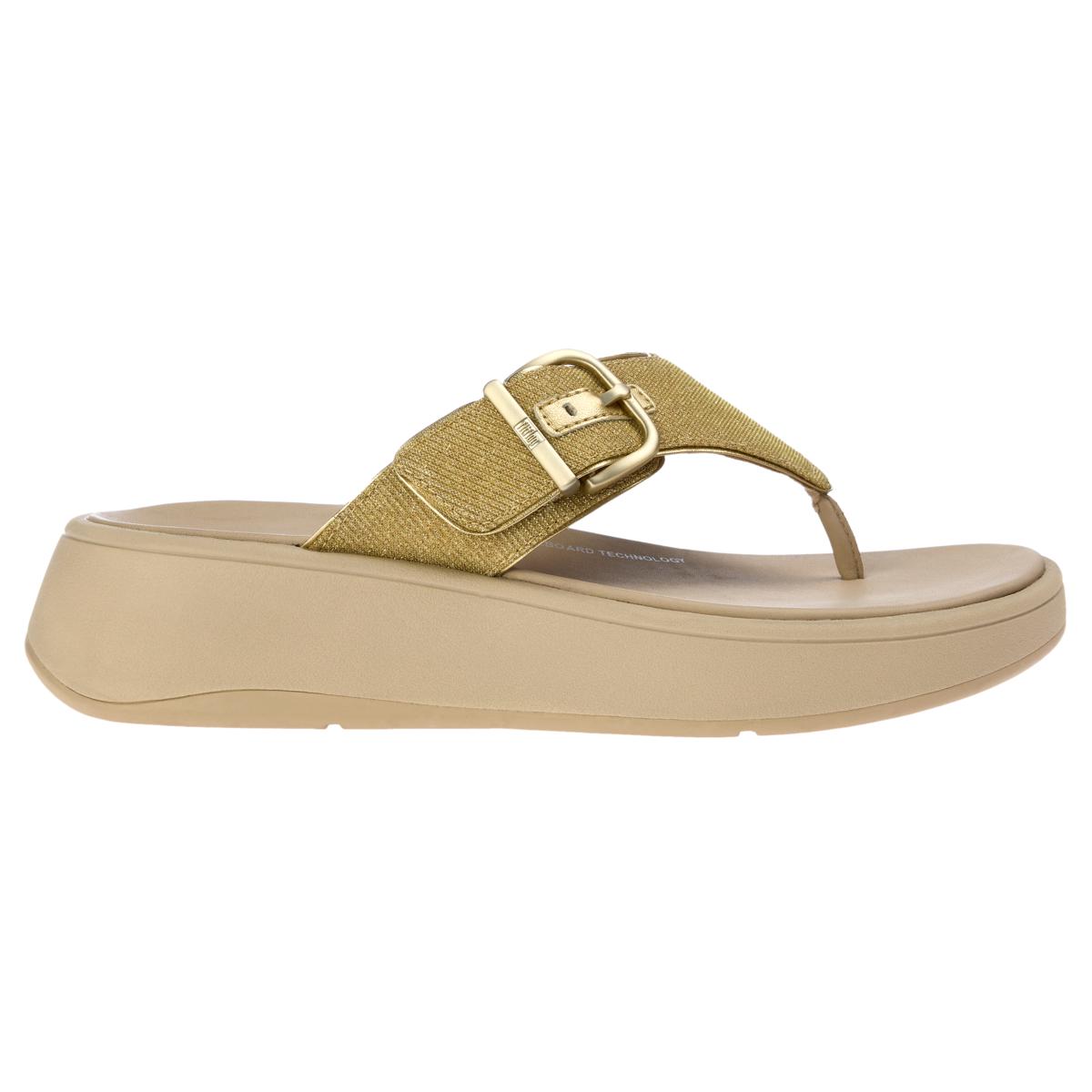 FitFlop® F-Mode Buckle Shimmerlux Flatform Sandals - 21885159 | HSN