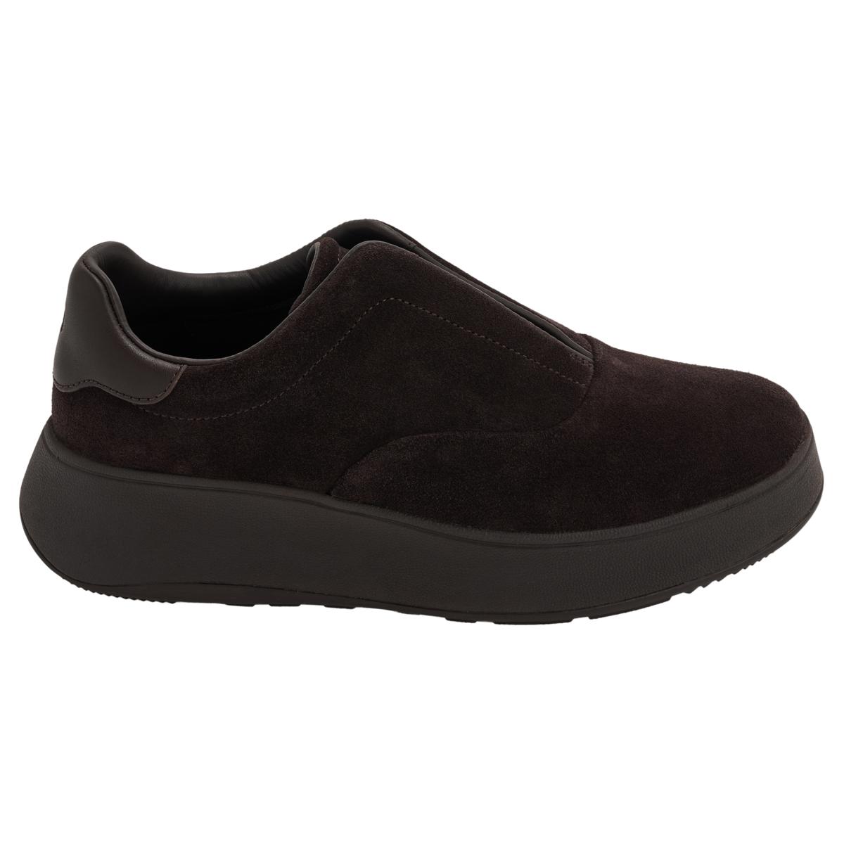 FitFlop F-Mode Leather/Suede Laceless Slip-On Sneaker | HSN