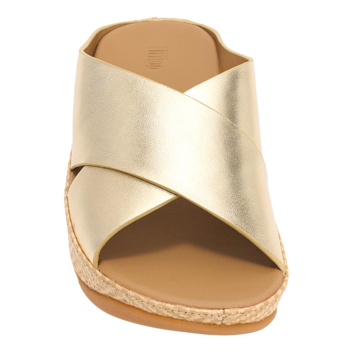 FitFlop Lulu Lux Graphic-Weave Leather Cross Slides | HSN