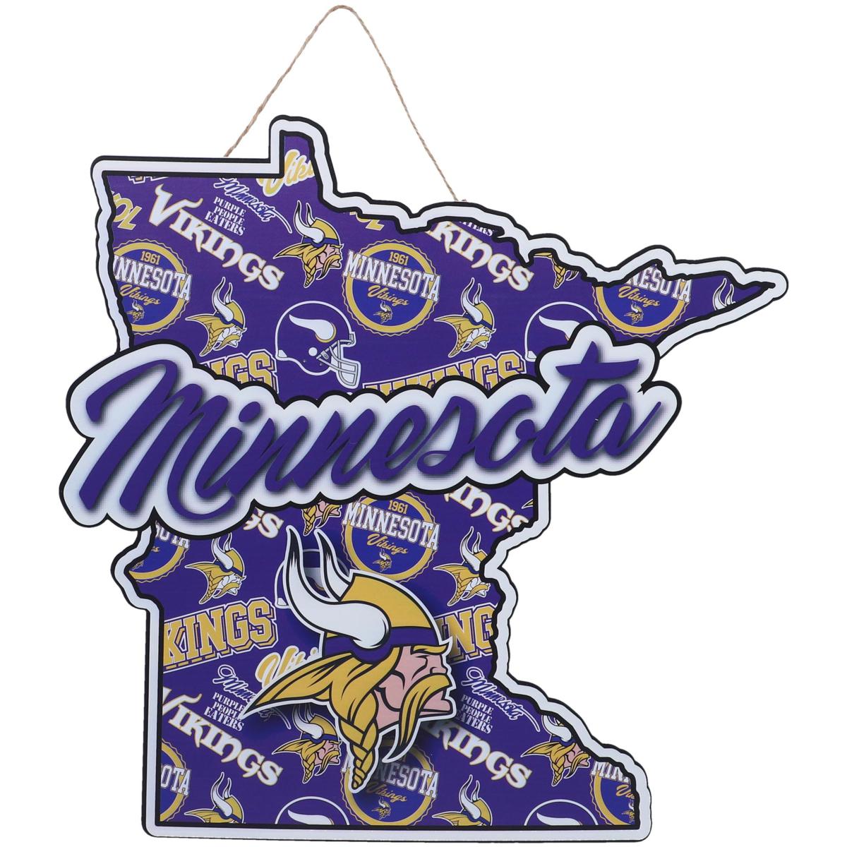 Officially Licensed NFL Minnesota Vikings Distressed State w/ Logo